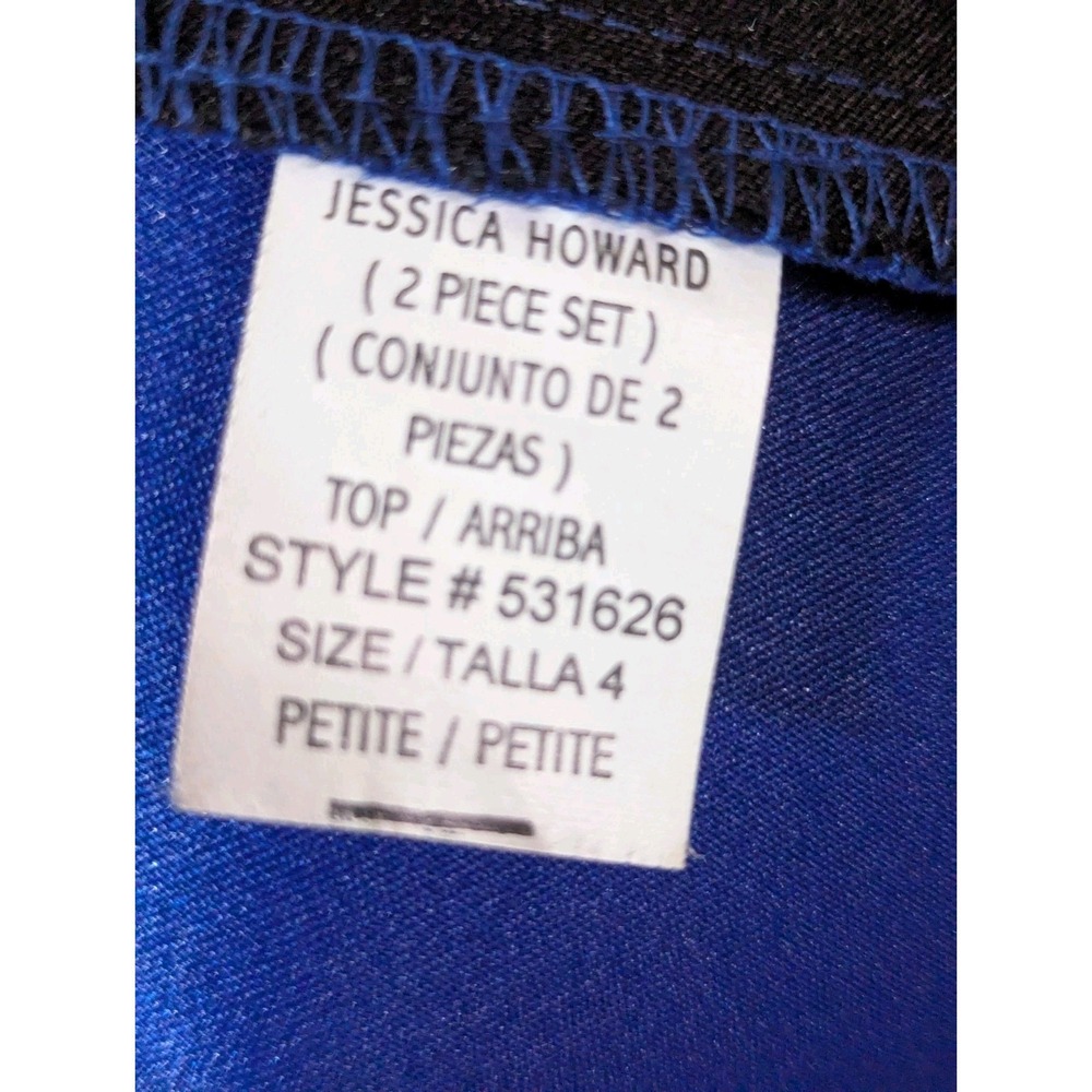 Jessica Howard Petite Blue Zip Front Jacket Blazer Women's Size 4 - Picture 4 of 9